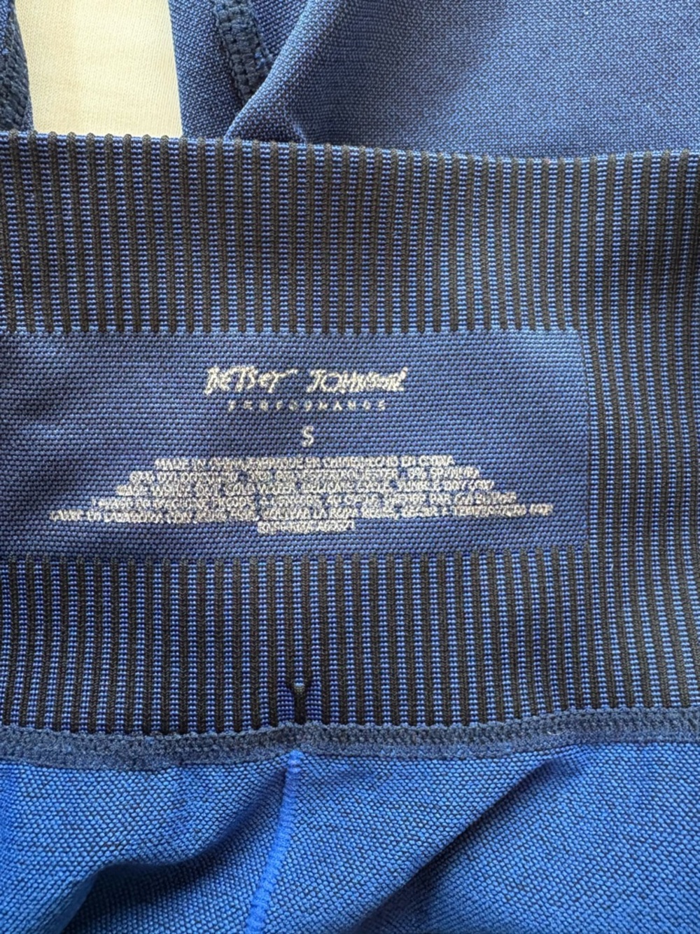 Betsy Johnson Workout Pants Navy Athletic Leggings Pink Accent Stripes 80s high - Picture 6 of 6